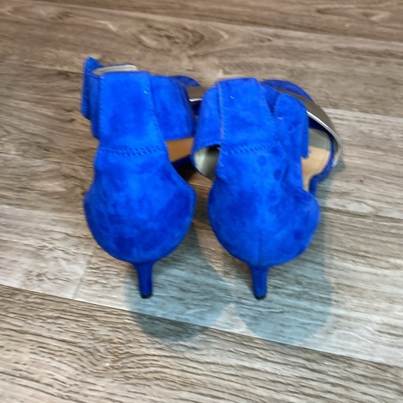 Via Spiga Suede Blue/Silver Strap Size 7.5 - Picture 3 of 8